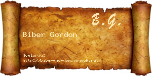 Biber Gordon névjegykártya